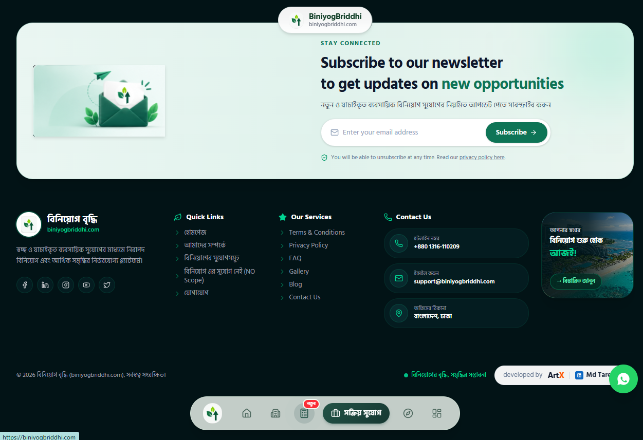 SME opportunity listings and investment tiers